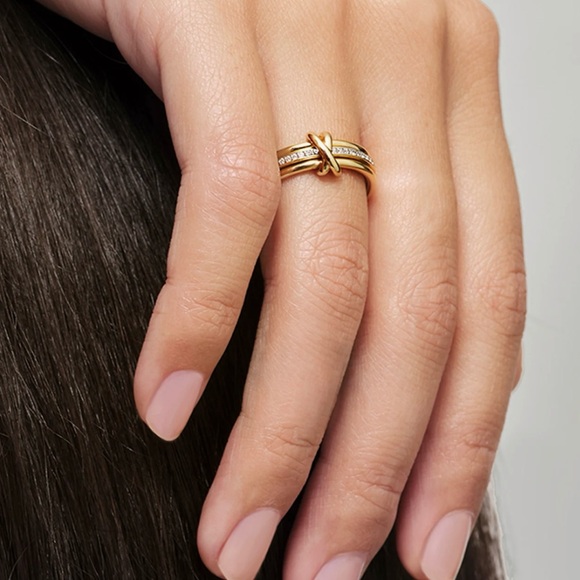 Kendra Scott Tia 18k Gold Vermeil Band Ring in White...